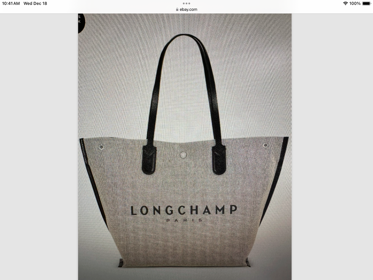 longchamp Essential Toile Large Canvas Open Bag Made In France