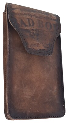 Echt Leder Handy Smartphone Gürteltasche Bikers Club Bad Boy - natur Büffelleder