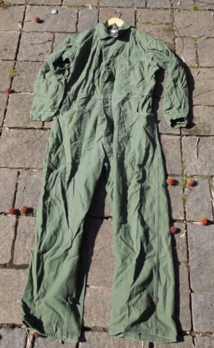 VTG US Army Olive Green Cotton Sateen Type 1 Military Jumpsuit Coveralls Medium - Picture 1 of 7