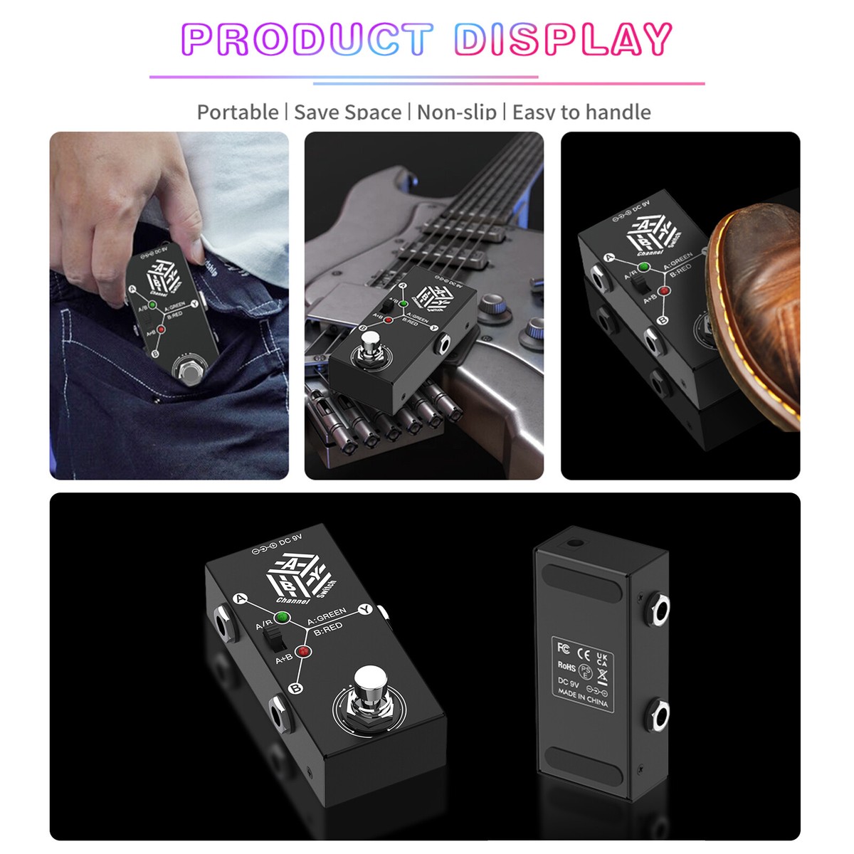 ABY Box Line Selector AB Switch Guitar Effect Pedal Support