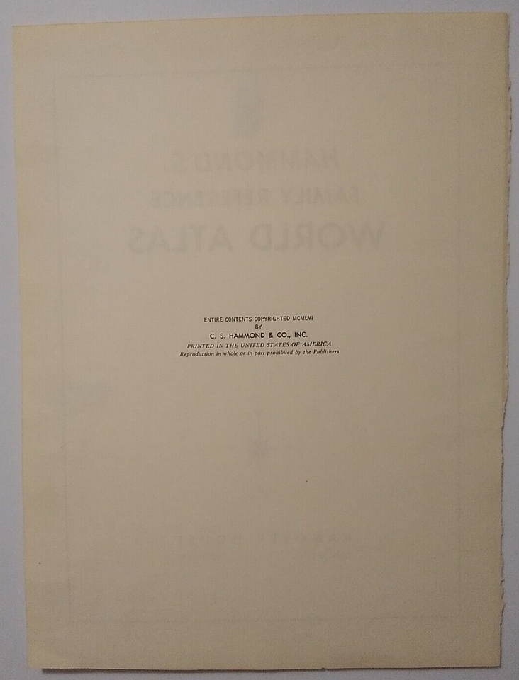 1956 Antique AUSTRALIA & NEW ZEALAND Atlas Map Hammond's Reference