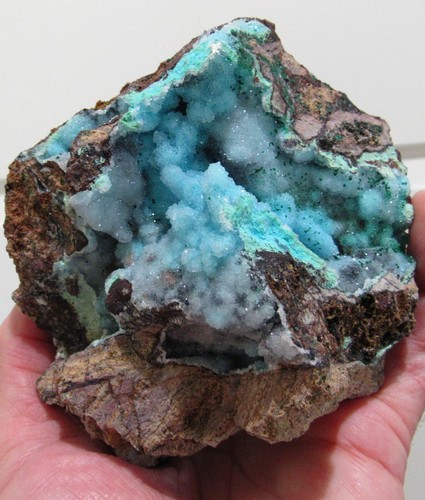 SENSATIONAL SPARKLING CHRYSOCOLLA W/ DRUZY QUARTZ CRYSTAL!!! REPUBLIC OF CONGO - Picture 6 of 11