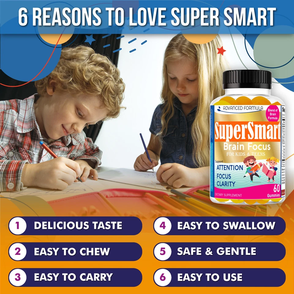 Suplemento Memory Booster Brain Focus Omega 3 para niños y adolescentes - 60 gominosas 1/12/25 Foto 3 de 4