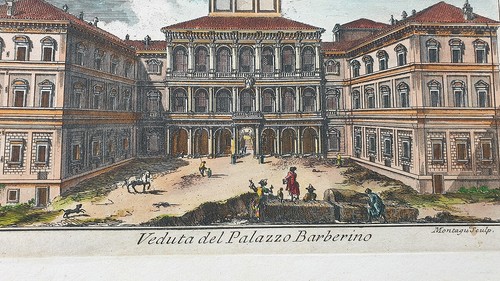 Stampa antica palazzo barberini veduta Roma Montagu acquaforte 1787 quirinale - Imagen 2 de 4