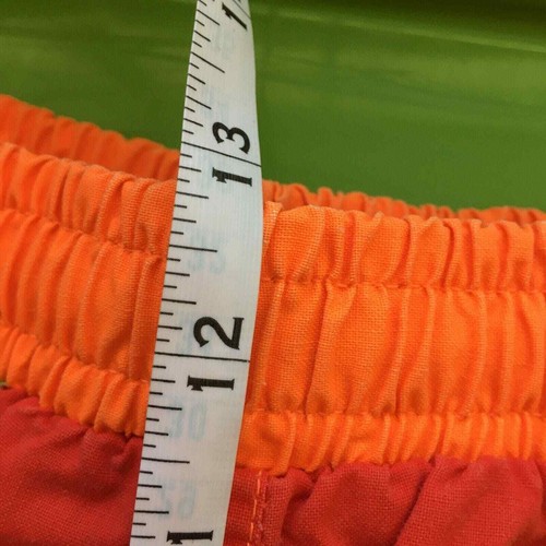 OP Swim Trunks Mens Sz M Vintage 80s Red Yellow Tropical Floral Striped Cotton - 第 9/10 張圖片
