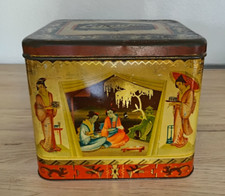 RAR Schöne alte große Art Deco Blechdose Dose Eduscho Kaffee -Tee China Motive