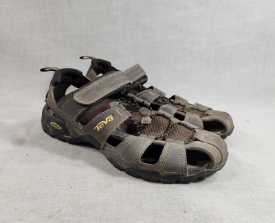 Teva Forebay Fisherman Mens Size 12 Brown Leather Sandals  display picture 1