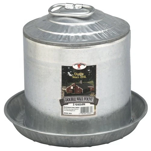 Little Giant 2 Gallon Galvanized Steel Poultry Chicken Water Fountain - Image 2 of 2