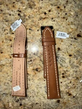 Breitling 24mm Gold Calf Leather Strap with Buckle for Men Watch Band New