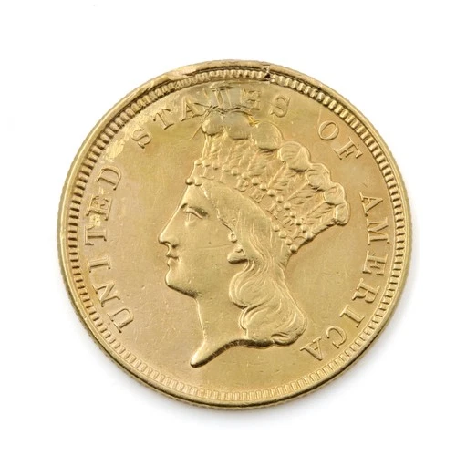1854 $3 Indian Princess Head Philadelphia United States Gold Coin NR #C868-3