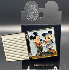Disney Pin - DLR School Composition Notebook Hinged Mickey & Minnie Mouse 2002
