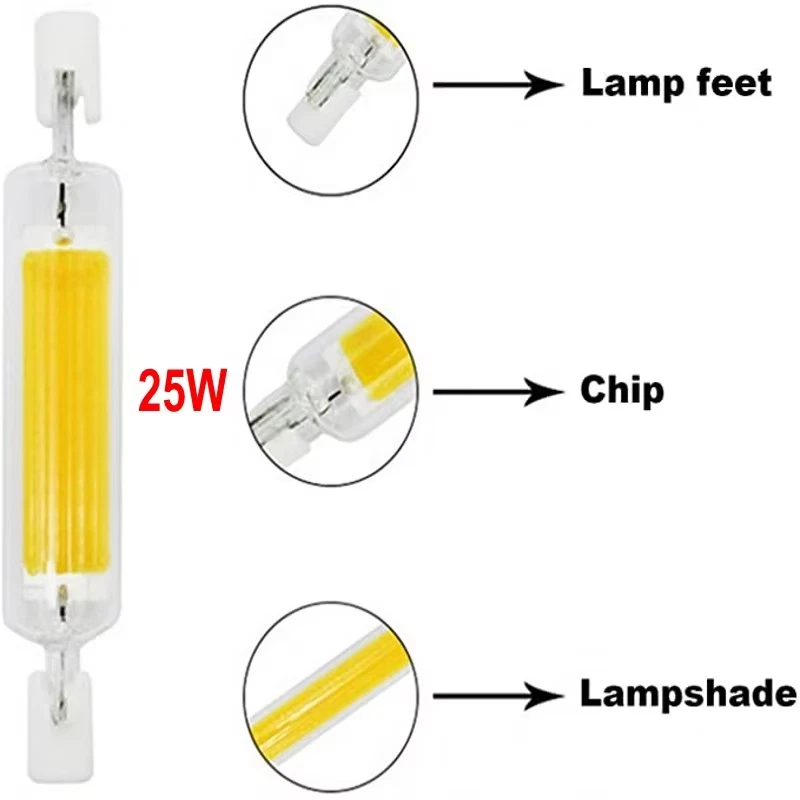 R7S LED Glasröhre COB Birne 78 mm 118 mm High Power R7S Maislampe J78 J118 Ersatz - Bild 4 von 4