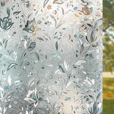 Window Privacy Film, Frosted Removable Glass Covering for Bathroom, Opaque St...