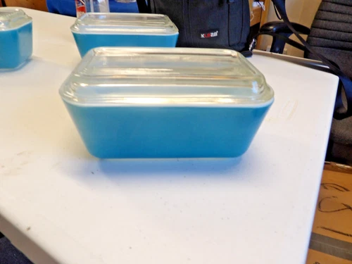 Vintage PYREX Loaf Pan With Lid 0502 Light Blue/teal