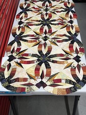 Quilt Top Bali Star Wedding Ring 30" x 100" Bed/Table Runner