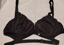 Vintage Backless By Smoothie UNDERWIRE BLACK Bra 36C 079J2