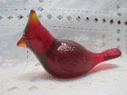 Fenton Vintage Ruby Red amberina Glass Cardinal Bird Figurine signed