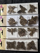 Crafter's Square Wooden Laser Butterflies Dragonflies  Ladybugs Flowers Lot 7PKG