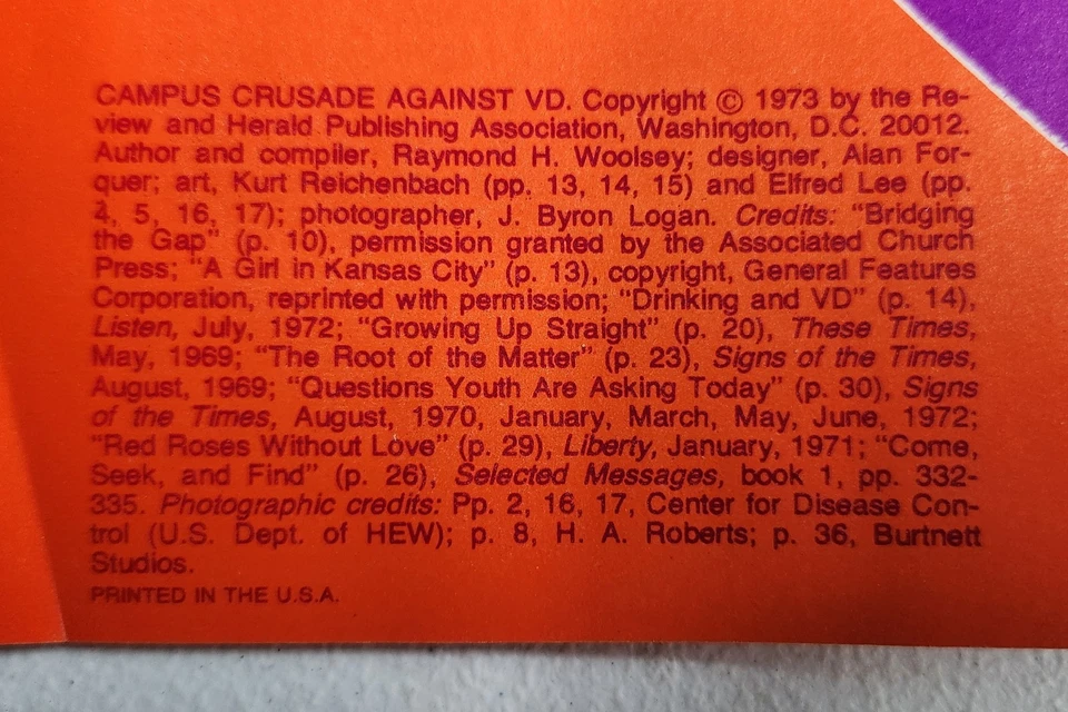 RARE 1973 Campus Crusade Against VD Magazine - BEAUTIFUL ARTWORK AND STYLE - Image 3 of 4