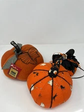 Assorted Three Pumpkin Halloween Decor Plushies