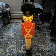 Vintage Blow Mold Toy Soldier Light Up General Foam Christmas Decoration Light