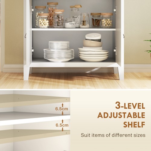 HOMCOM Sideboard with Drawer, Adjustable Shelf for Living Room, White - Picture 7 of 11