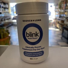 Blink NutriTears Supplement for Dry Eyes, Long Lasting Eye Relief, 50 Softgels