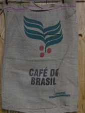 Burlap Coffee Bean Sack Bag cafe do brasil 27x39 #9