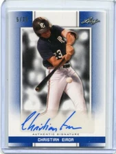2019 Leaf Perfect Game Autographs Blue Christian Eiroa Auto 5/15