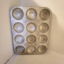 Vintage 1940s MetaMadeleine Cookie Cake Candy Mold Minute Maid Metal Made In USA