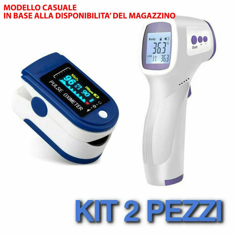INFRARED THERMOMETER FRONT GUN FEVER + OXYGEN SATURIMETER METER