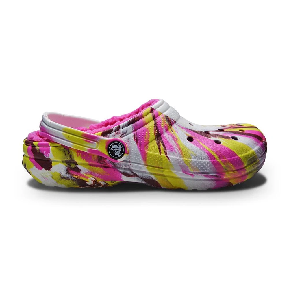 classic lined marbled crocs
