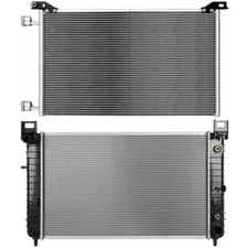 For 1999-13 Chevy Silverado 1500 V8 Aluminum Radiator&AC Condenser Cooling Kit