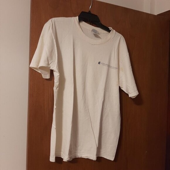 FILA T shirt vintage Gildan Stein Row fondi comuni 100% cotone bianco taglia L difetto