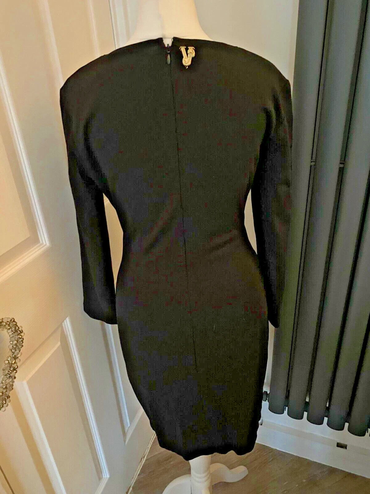 Abito body ICONIC VERSACE jeans nero e oro UK 10 I 42