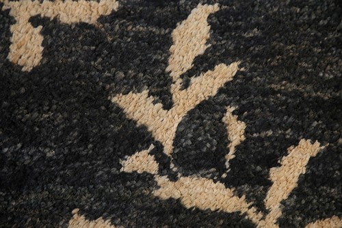 Black/ Beige Nature Print Moroccan Oriental Area Rug 5'x7' Jute Hand-knotted Rug - Picture 7 of 12
