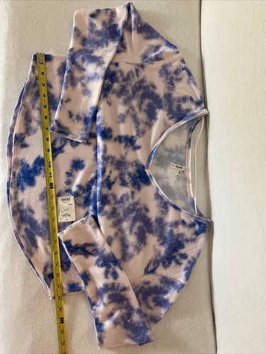 MUDD SWEATER M BLUE PINK TYE DYE NWT SUPER BABY SOFT STRETCH LS RAW TRIM WOMENS - Picture 8 of 12