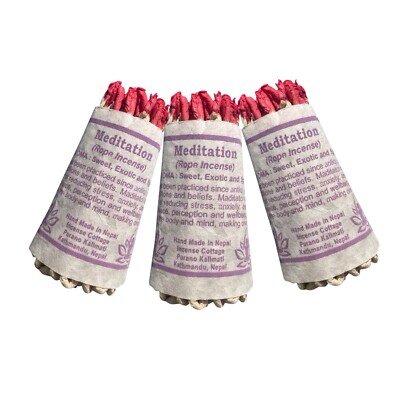 Tibetan Meditation Rope Incense Set 3 Sweet Fragrance Burning With Natural Wick