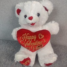 DAN DEE Happy Valentine's Day 20" Plush White SWEETHEART TEDDY With Heart 2019