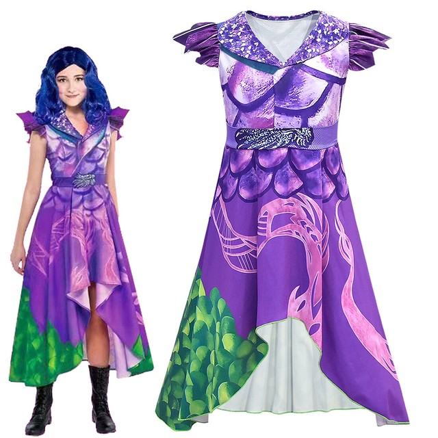 Descendants 3 Girls Long Dress Halloween Fancy Party Cosplay Costume
