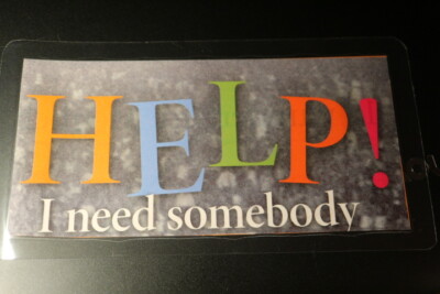 Kunstdruck PopArt laminiert Beatles Help! I need somebody 10x19cm Lesezeichen