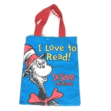 Dr Seuss Tote Bag Canvas Cat In The Hat I Love To Read”