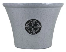 Garden Elements Logo Large Plastic Modern Planter, Gray, 14.75"