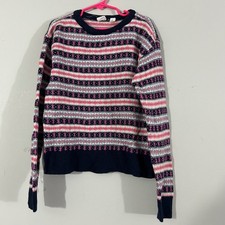 Gap Kids Girls Fair Isle Knit Sweater Blue Pink XL 12