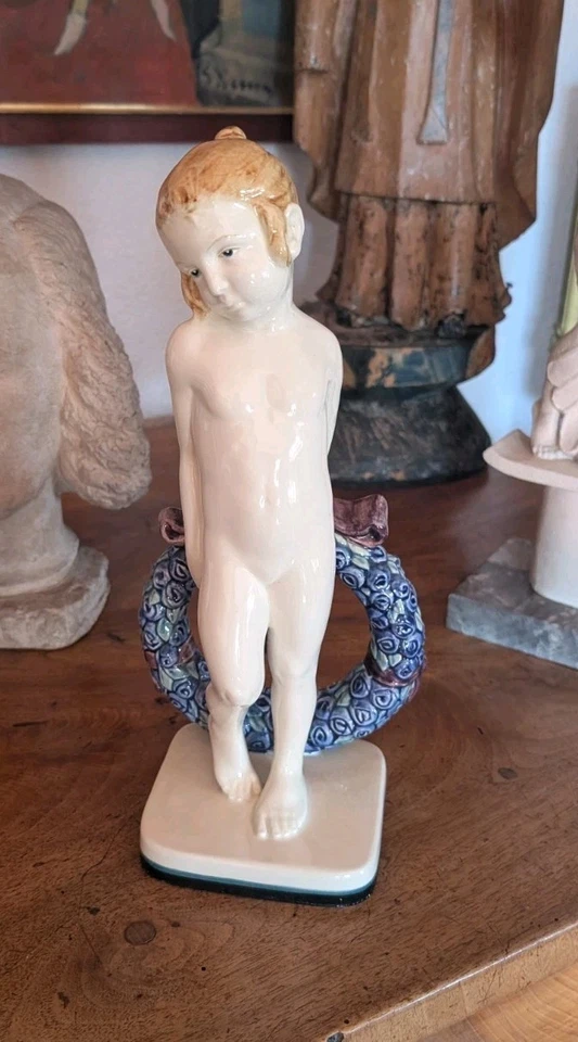 Porcelaine FRAUREUTH Saxe - Jeune Fille à la Couronne de Fleurs - Art Déco - Photo 2/4