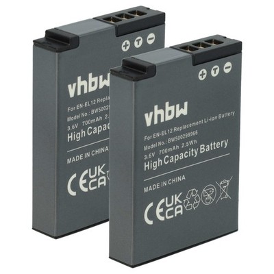 2x Akku für Nikon Coolpix S1000 P330 B600 P340 P300 AW130 P310 700mAh 3,6V