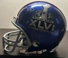AHMAD BRADSHAW SIGNED SUPER BOWL XLVI CHAMPS NEW YORK GIANTS MINI HELMET JSA COA