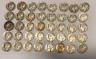 40 Mercury Dimes Lot 1943 Silver Coins Circulated 10C US Coin Collection