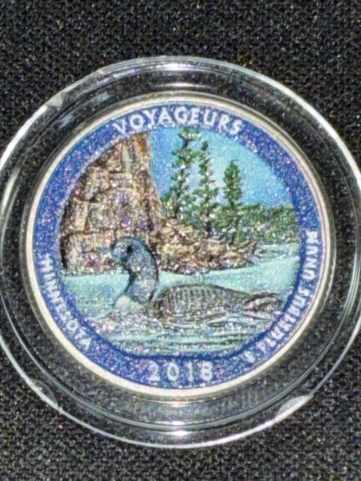 Voyageurs 2018p America The Beautiful Colorized Washington Quarter UNC  - Image 4 of 4