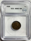 1929-P Lincoln Cent - ICG MS63 BN- Just Graded / New Holder